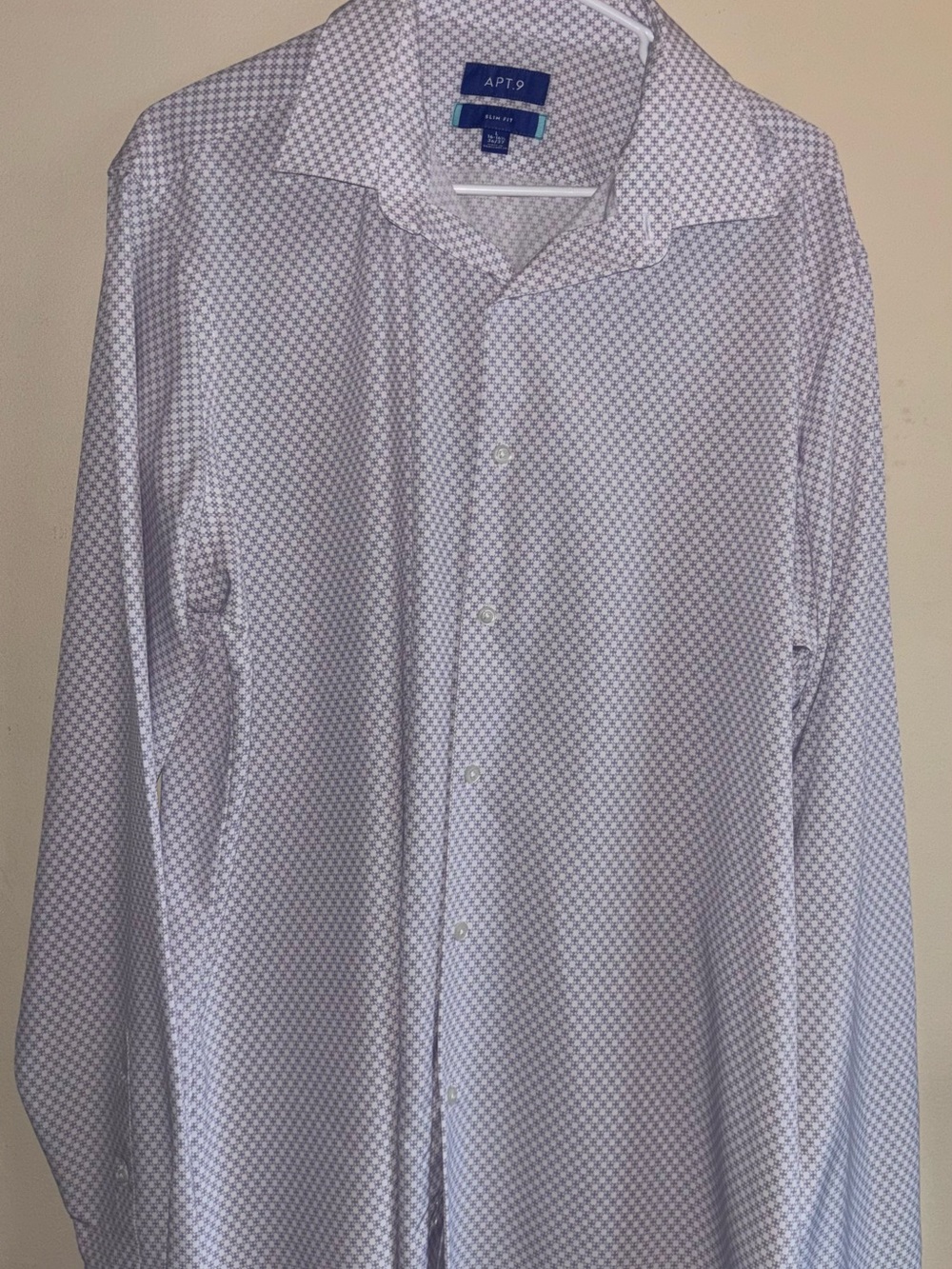 Apt. 9 NWOT Dress Shirt with Light purple Micro Pattern Tall Slim Fit 16/16.5